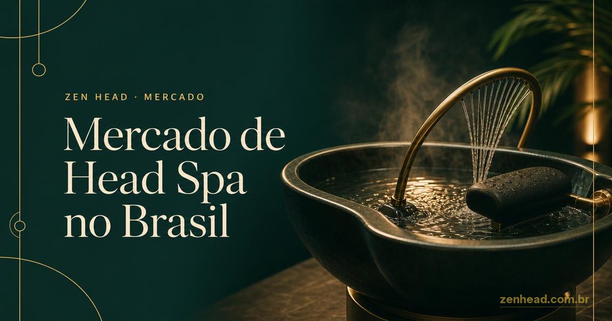 Cuba de Head Spa Zen Head com vapor e detalhes dourados